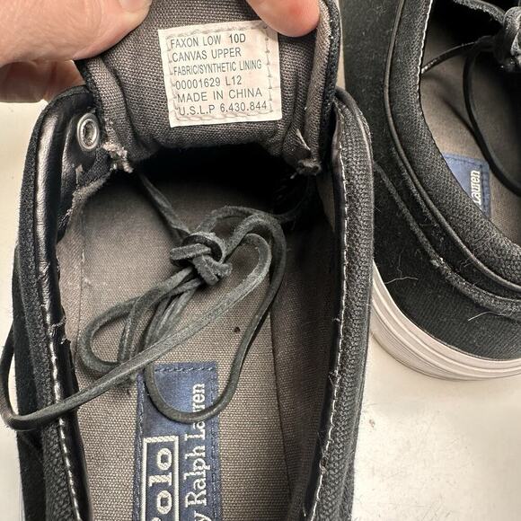 Polo Ralph Lauren Men's Classic Faxon Black Canvas Sneaker Sz 10 D Preppy Retro - Picture 15 of 16